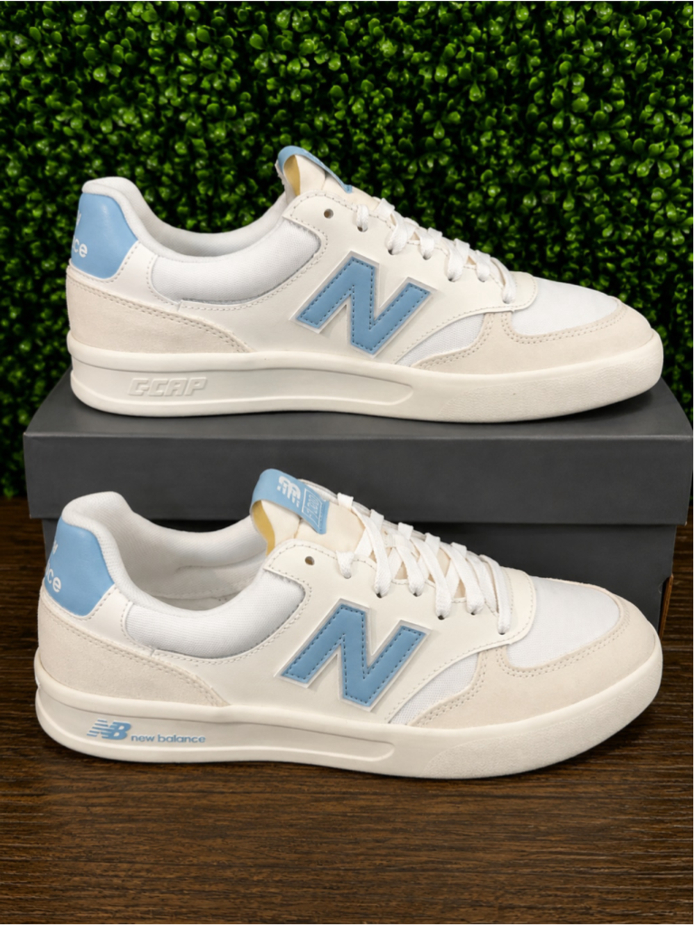 New Balance 300 Court White-Blue Sneakers 8 Men or 9.5 Women